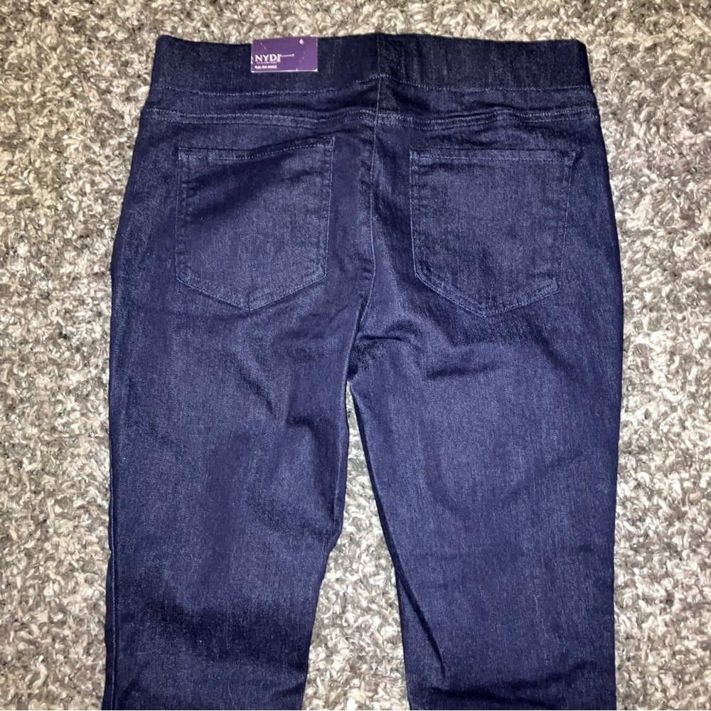 Nydj dark blue stretchy denim jeans.  New!
